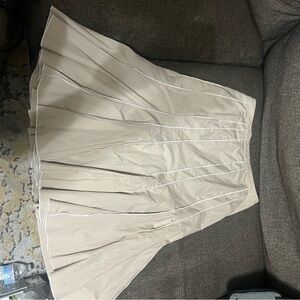 LG Cream Midi A-Line Pleated Skirt for Weddings